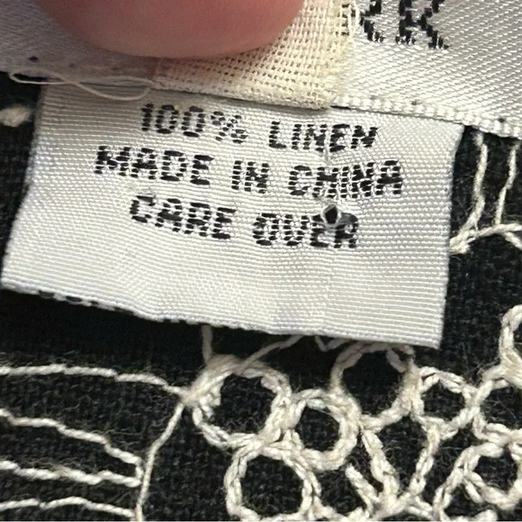 An Ren New York Women’s Linen Blazer Jacket Embroidered  Button Size Small - Picture 2 of 12